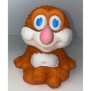 Vintage 1978 Gabriel Division Of CBS Inc Rubber Squeaky Toy Orange Monster 5”